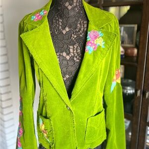 Johnny Was Pink and Green Blazer with Structured Design